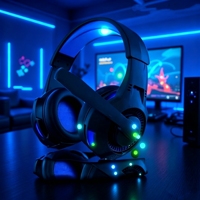 Casque de jeu filaire supra-auriculaire avec prise simple 3,5 mm et micro pour PC portable