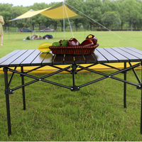 Table de camping pliante en aluminium bjflamingo Table pliante à hauteur réglable Table de plage pliante