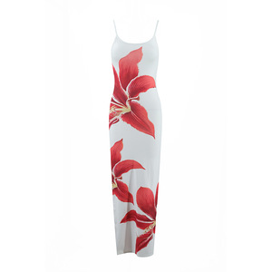 Style européen et américain 2025 été nouvelle robe de sirène mince sexy à imprimé floral croisé pour femmes - Product Image 3