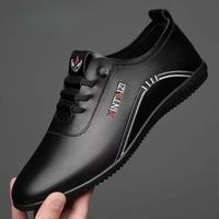 BAEWOON B08 Chaussures décontractées pour hommes, chaussures de conduite, semelle souple, quatre saisons, en cuir, confortables, fines, respirantes, légères, chaussures de sport