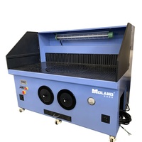 Banc de travail mobile autonettoyant à aspiration descendante en acier au carbone, double moteurs 2,2 kW*2 pour soudage/meulage/ponçage/découpe