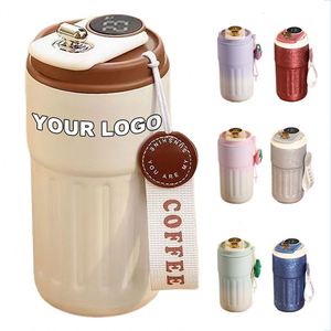 แก้วกาแฟสแตนเลส 316 แบบใหม่ สไตล์โลโก้สั่งทำพิเศษ พร้อมฝาแสดงอุณหภูมิ สำหรับเดินทางและเก็บความร้อน - Product Image 1