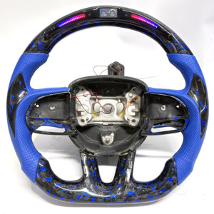 Volante Personalizado de Fibra de Carbono Azul para Dodge Charger Challenger Hellcat Charger Durango SRT <span class=keywords><strong>RT</strong></span> GT - Product Image 1