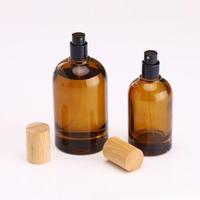Botol Semprot Parfum Kaca Mewah Warna Amber Ukuran 30 ml 50ml 100ml yang Dapat Disesuaikan