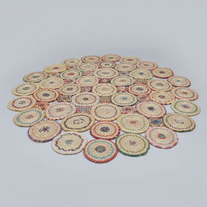 Modern Style Jute <b>Chindi</b> Tikki Round <b>Rugs</b> Machine-Made Eco-Friendly Washable Stain Resistant Non-Slip Medium Pile - Product Image 2