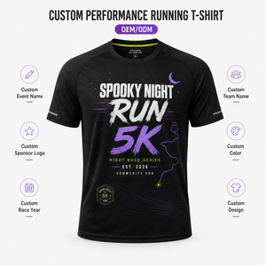 Camiseta para Carrera Nocturna de Halloween, 5K, Ropa Personalizada para Eventos de Carrera - Product Image 6
