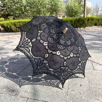Parapluie droit personnalisé de 19 pouces avec manche en bois moderne, en dentelle, ouverture manuelle, plusieurs couleurs, pour décoration de mariage