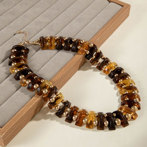 Gioielli transfrontalieri europei <span class=keywords><strong>e</strong></span> americani, collana esagerata, personalità geometrica, stile bohémien <span class=keywords><strong>con</strong></span> perline fatte a mano - Product Image 4