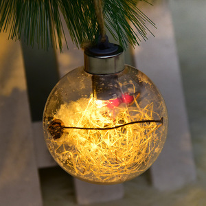 Nueva Bola de Navidad Transparente de 8CM con Luz, Adorno Colgante para Árbol, Decoración Creativa de Globo de Nieve Luminoso - Product Image 2