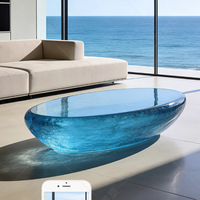 Leichter Luxus Moderner Transparenter Harz-Couchtisch für Wohnzimmer und Club Kreatives Hochwertiges Farbiges Design
