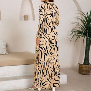 Vestido Elegante <span class=keywords><strong>de</strong></span> Primavera y Verano para Mujer, Estampado <span class=keywords><strong>de</strong></span> Rayas <span class=keywords><strong>de</strong></span> Tigre, Frente Semiabierto, Corte Holgado, Estilo Clásico para Salidas Informales, Tallas S-2XL - Product Image 2