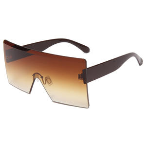 Gafas de sol de gran tamaño sin marco para mujer, lentes de PC UV400, peso ligero, YC8800-B5 - Product Image 4