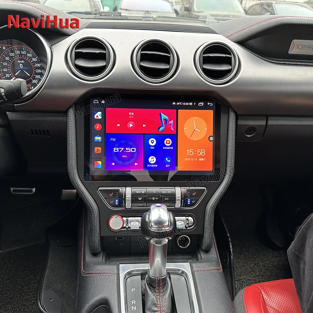 NaviHua 11.5 Inch Android 12 Car Multimedia Player Carplay Function Vertical Screen Car Radio Stereo DVD Player for Ford Mustang