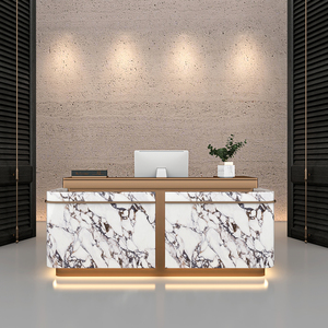 Escritorio de recepción de laca de lujo y luz moderna para empresa salón de belleza Hotel clínica médica y dental como mesa de cajero - Product Image 1