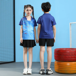 Ensemble de vêtements de badminton pour enfants, garçons et filles, vêtements de sport d'entraînement, coupe décontractée, tissu sûr, tenue de badminton confortable - Product Image 2