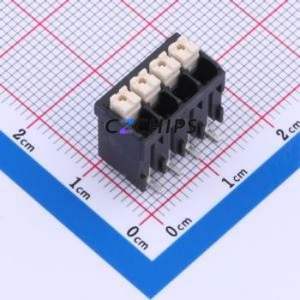 JL212V-SMT-35004BP1 Spring Terminal Block SMD,P=3.5mm Connector ( Construction: 1x4P )( Pitch: 3.5mm )( Color: Black ) - Product Image 1