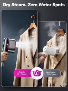 Portable Handheld Wet & Dry Garment <b>Steamer</b> with Rotatable Ironing Panel for Home and Travel Use - Product Image 6