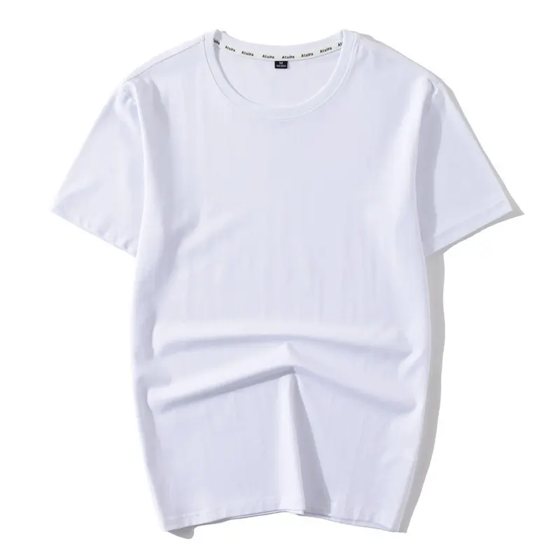 Wholesale Stretch Cool 100% Cotton Round Neck Short Sleeve T-shirt Solid Color T-shirt Men's Summer T-shirt