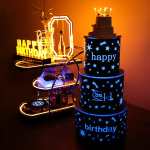 Chariot de décoration d'anniversaire multifonctionnel avec lumières LED pour événements festifs et lieux commerciaux - Product Image 1