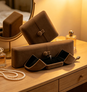 Boîte de présentation de bijoux de luxe pour femmes, carrée et semi-circulaire, pour bagues, avec logo personnalisable, en velours, pour la Saint-Valentin - Product Image 6