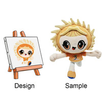 Vente en gros de poupées de forme humaine portant un chapeau Jouets en peluche personnalisés de dessin pour enfants Peluches pour enfants
