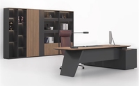 Grand bureau de direction moderne de luxe personnalisable Table de PDG d'ordinateur de bureau en bois durable