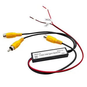 Yellow AV Input to 1 Output Channel Smart Switcher for In-Car DVD Camera Monitors RCA Video Auto Switching Cable Video Switcher