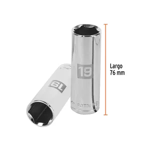 BOX 6 Douille longue 19 mm, 6 points, entraînement 1/2 po, TRUPER - Product Image 3