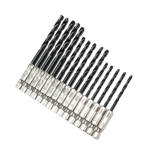 YUFU 15pcs Black Coated HSS Twist <b>Drill</b> <b>Bits</b> 3mm 4mm 5mm 1 4 Hex Shank for <b>Wood</b> Aluminum Plastic - Product Image 1