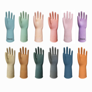 Gants de ménage coréens en <span class=keywords><strong>latex</strong></span>, antidérapants, épaissis, pour <span class=keywords><strong>contact</strong></span> <span class=keywords><strong>alimentaire</strong></span>, 32-33 cm, personnalisables - Product Image 5
