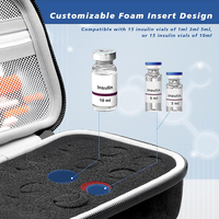 Étui de protection pour flacons d'insuline à 15 compartiments, sac organisateur portable pour flacons d'insuline, étui de transport pour flacons d'insuline de 1 ml, 3 ml, 5 ml et 10 ml