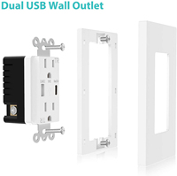 Prise murale à port USB 5.0A Type A & C approuvée par l'ETL Prise TR duplex 15A Charge à grande vitesse 2 prises secteur industrielles 2 ports USB