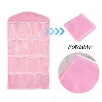 Sac de rangement mural suspendu pliable transparent imperméable à 16 compartiments pour chaussettes, sous-vêtements, accessoires de voyage