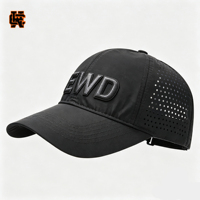 Gorra de Béisbol Personalizada con Logotipo Bordado en 3D, 6 Paneles, Corte Láser, Perforada, Transpirable e Impermeable, de Poliéster/Algodón Denim