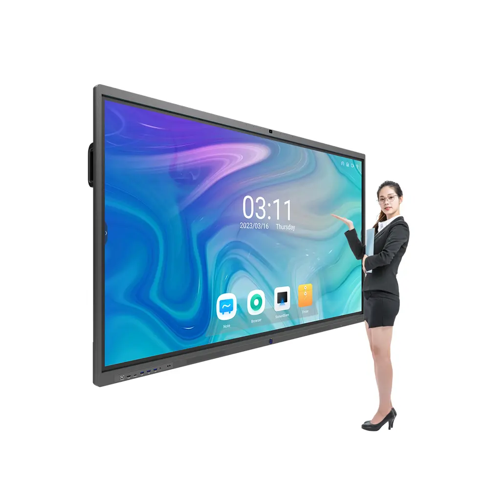 Konferans sınıf hepsi bir 100 inç öğretim tahtası dokunmatik ekran akıllı TV dijital LCD beyaz tahta interaktif Panel