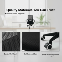 Chaise de bureau ergonomique en maille pour cadres, chaise d'ordinateur réglable à dossier haut avec support lombaire, chaise de travail pivotante