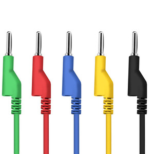 100cm timsah klip muz fiş testi kurşun 4 mm yığını mümkün muz fiş tel yumuşak kauçuk testi uzatma kablosu laboratuvar için - Product Image 4