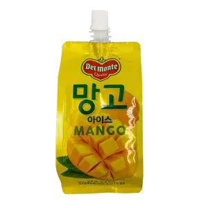 Doypack Tas Kemasan Yogurt Kantung Kemasan Jus Buah Tas Jelly Kustom Anak-anak Kantong Moncong Jus Emas Oranye Matte