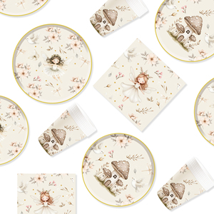 Ensemble de vaisselle féérique DAMAI, assiettes en papier jetables pour desserts, serviettes féériques pour les fêtes de naissance, décorations et fournitures pour les fêtes - Product Image 4