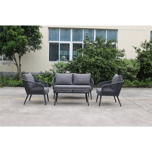 Juego de muebles de aluminio para exteriores modernos Yoho, 4 Uds., colores personalizados, sofá de jardín de ocio para sala de estar, comedor, patio, uso - Product Image 6