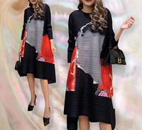 Direct usine plissé Floral rétro grande taille pour grosse femme à manches longues Maxy robe robes femmes dame élégante