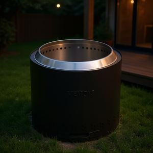 Poêle à bois Vevor en acier inoxydable de 16 pouces de diamètre, foyer sans fumée, chauffage extérieur - Product Image 2