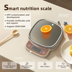독특한 스마트 주방 식품 영양 저울 <span class=keywords><strong>5kg</strong></span> 휴대용 디지털 커피 저울 블루투스 전자 가중치 요리 저울