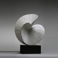 Sculpture abstraite moderne en feuille blanche - Ornement de décoration d'intérieur créatif pour le salon, la table de bureau