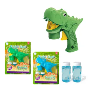 비누 거품 물과 어린이 장난감 공룡 버블 건