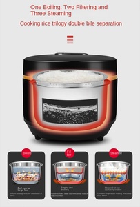 Cuisinière à riz intelligente 3L Deluxe à faible teneur en sucre, contrôle numérique par écran tactile, fonction minuterie, panier vapeur en acier inoxydable, tasse doseuse - Product Image 6