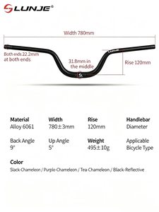 <span class=keywords><strong>Manillar</strong></span> de Aleación de Aluminio en Forma de Golondrina para <span class=keywords><strong>Bicicleta</strong></span> de Montaña y Carretera, 780 mm, Gran Ángulo de Elevación - Product Image 4