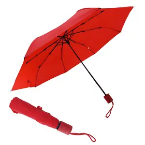 도매 3 접는 수동 오픈 사용자 정의 로고 인쇄 Windproof 우산 큰 크기 플라스틱 손잡이
