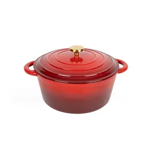 맞춤형 2PCS 빨간색 타원형 주철 캐서롤 주방 도자기 캐서롤 음식 전기 요리 냄비 가정 용품