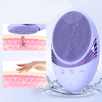Brosse nettoyante faciale imperméable, brosse faciale sonique, charge sans fil, nettoyant pour le visage en silicone, appareil de nettoyage en profondeur des pores